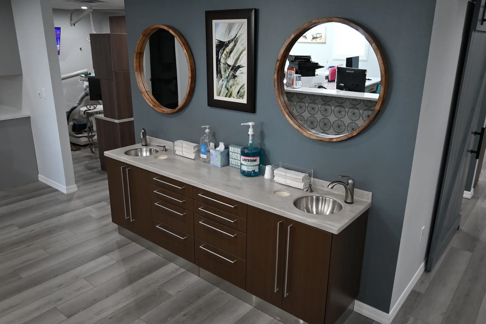 The brushing station