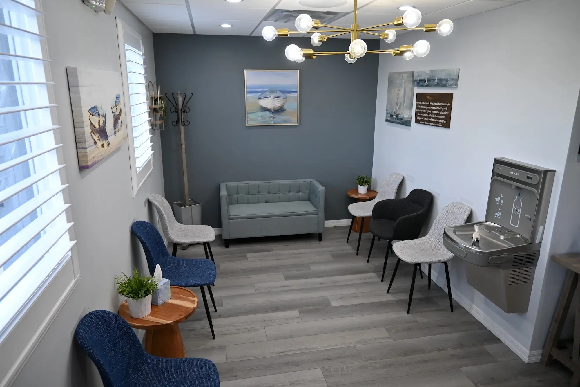 The waiting room at Meadows Family Dentistry